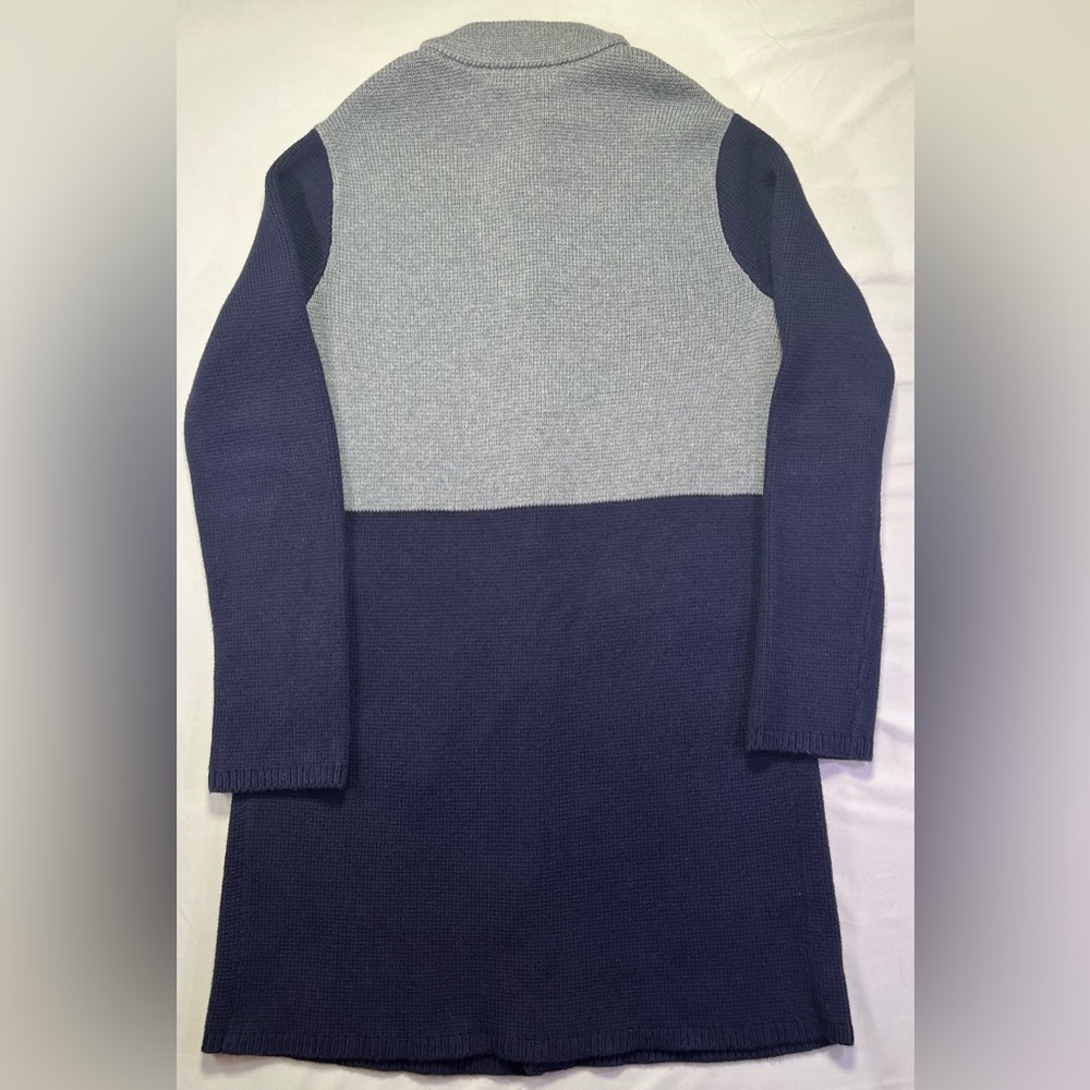 Boden Claudia Color Block Coatigan Cardigan Grey Navy Blue - S - Like New - Picture 8 of 8
